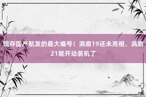 现存国产航发的最大编号！涡扇19还未亮相，涡扇21就开动装机了