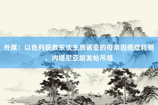 外媒：以色列获救东谈主质诺亚的母亲因癌症耗损，内塔尼亚胡发帖吊唁