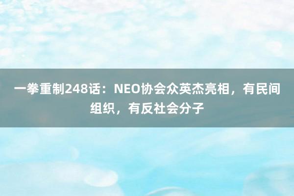 一拳重制248话：NEO协会众英杰亮相，有民间组织，有反社会分子